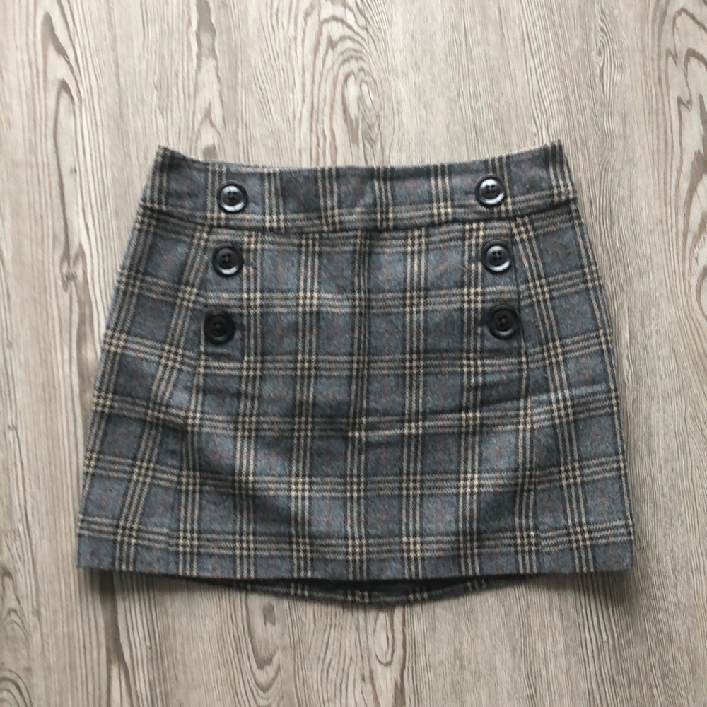 NWOT GAP Wool Gray Plaid Lined Skirt, 2